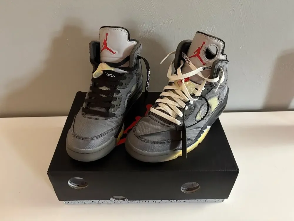 Men’s Size 9.5 - Jordan 5 Retro SP x Off-White Mid Muslin CT8480-001 (0018)